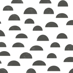 Kinderzimmer Vliestapete Halbkreise weiß schwarz 039067
