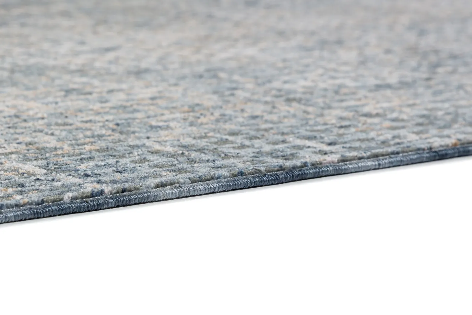 Kurzflor Teppich Gitter blau beige Astra Sarezzo