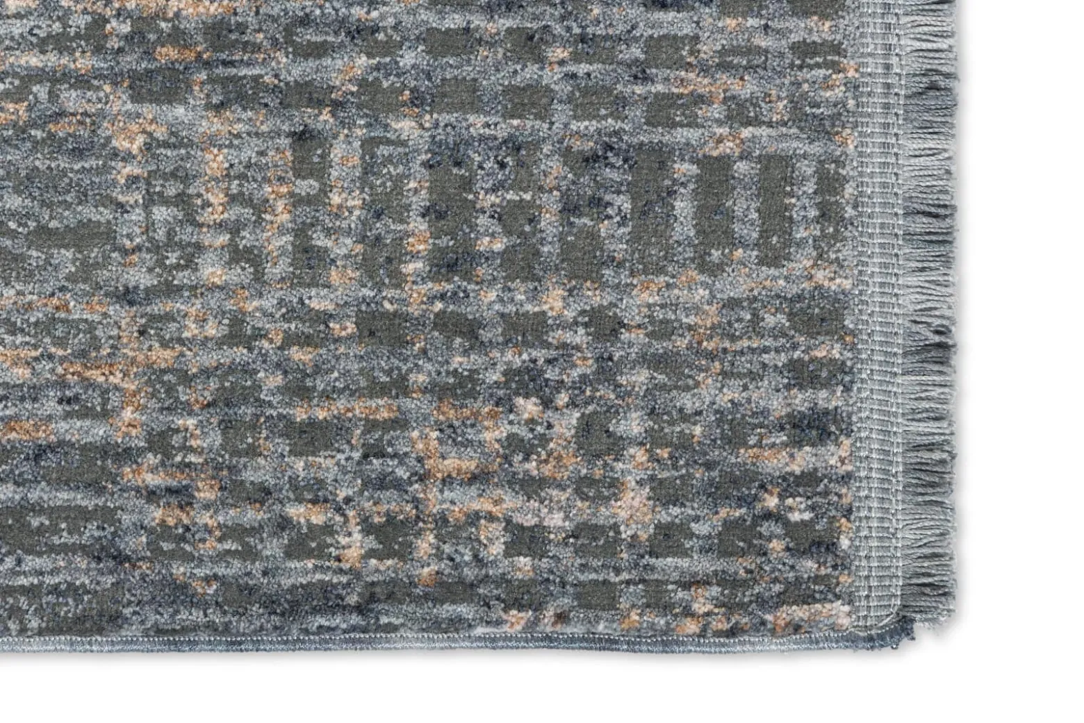 Kurzflor Teppich Gitter blau beige Astra Sarezzo
