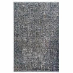 Kurzflor Teppich Gitter blau beige Astra Sarezzo