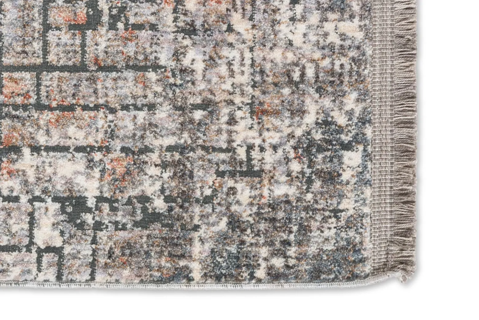 Kurzflor Teppich Grafisch Gitter grau braun Astra Sarezzo
