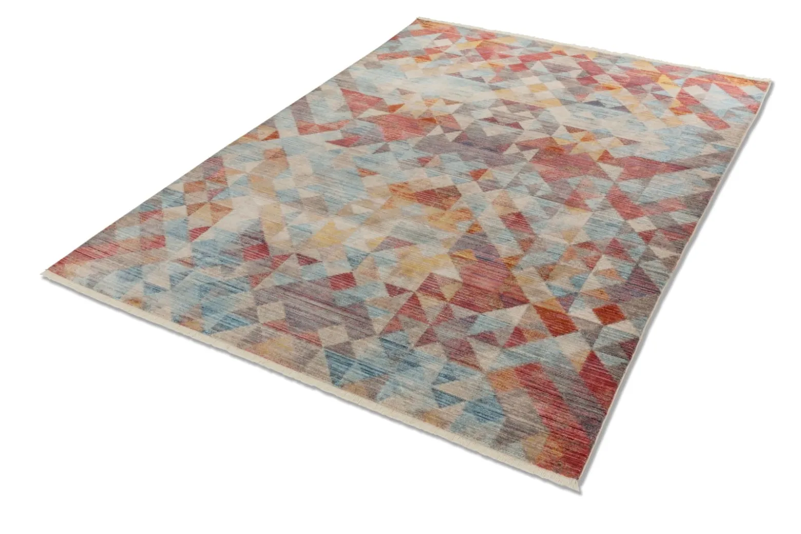 Kurzflor Teppich Schöner Wohnen Dreiecke rot blau Mystik