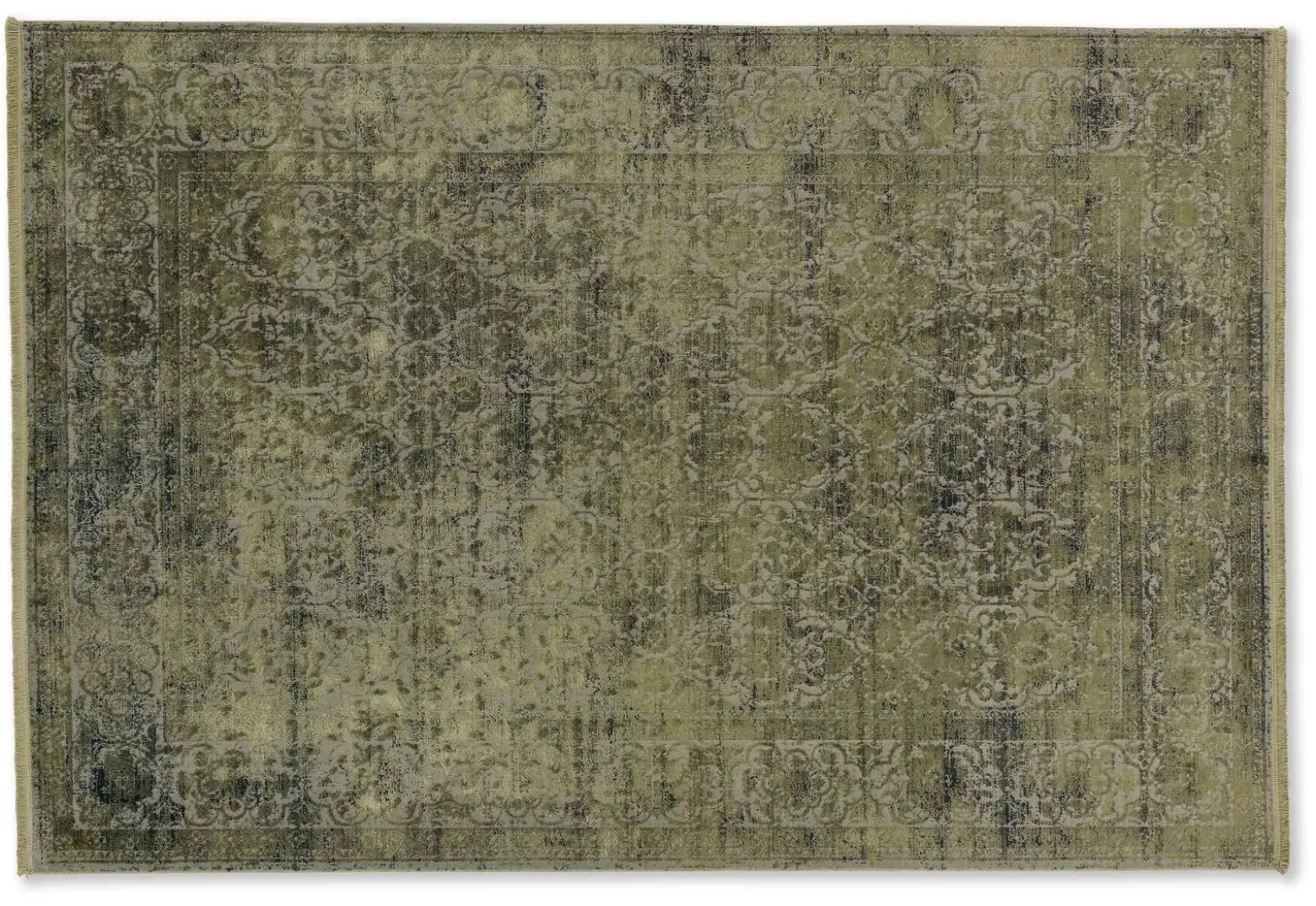 Kurzflor Teppich Schöner Wohnen Oriental grün creme Velvet