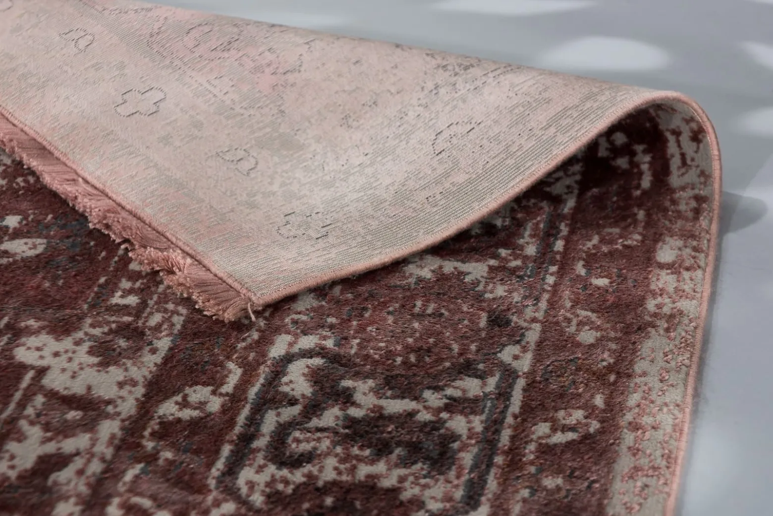 Kurzflor Teppich Schöner Wohnen Oriental rot rosa Velvet