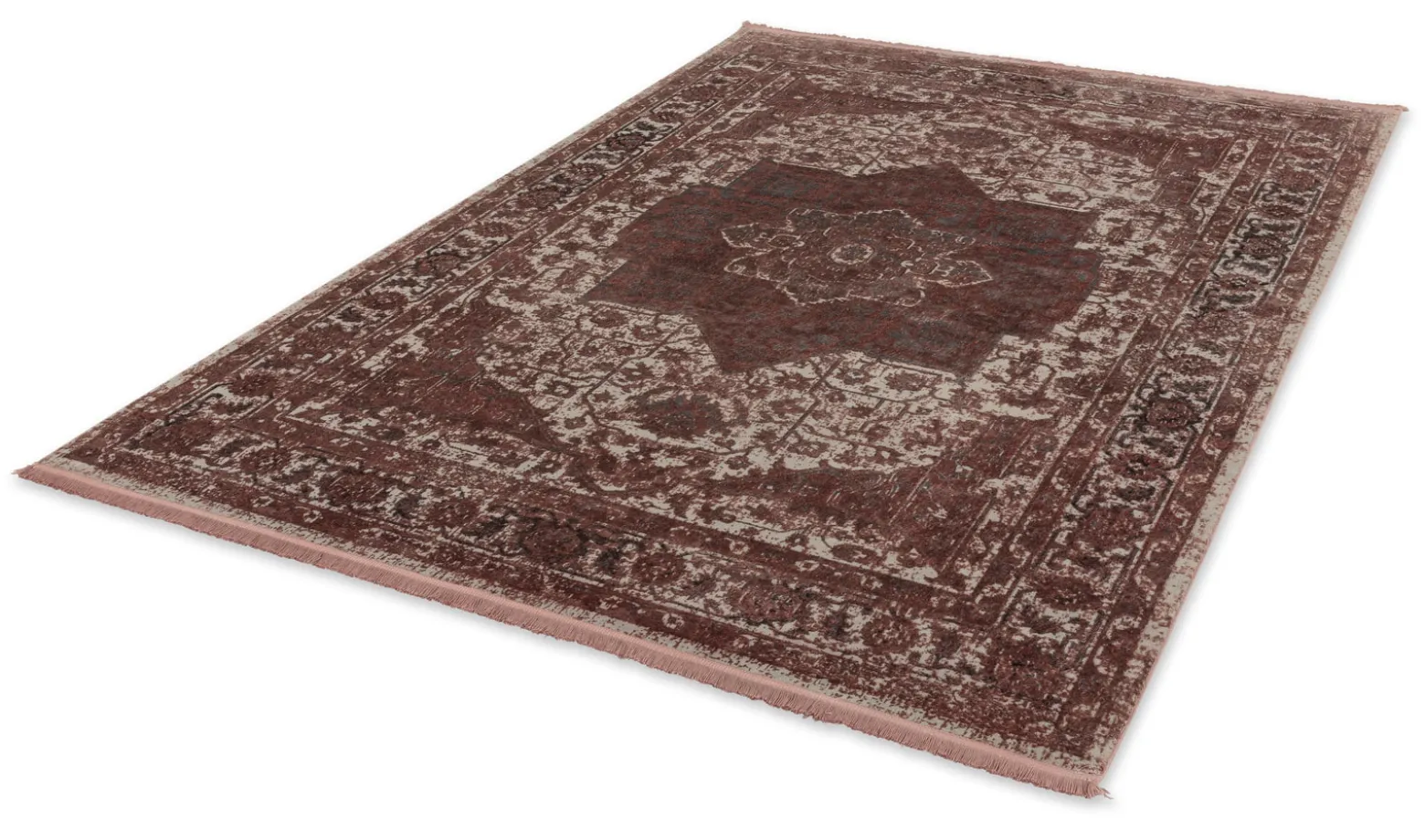 Kurzflor Teppich Schöner Wohnen Oriental rot rosa Velvet