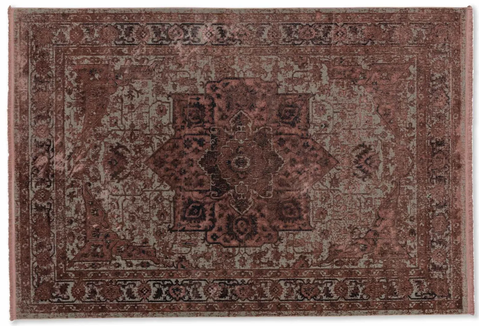 Kurzflor Teppich Schöner Wohnen Oriental rot rosa Velvet
