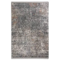 Kurzflor Teppich Shabby Vintage grau beige Astra Sarezzo