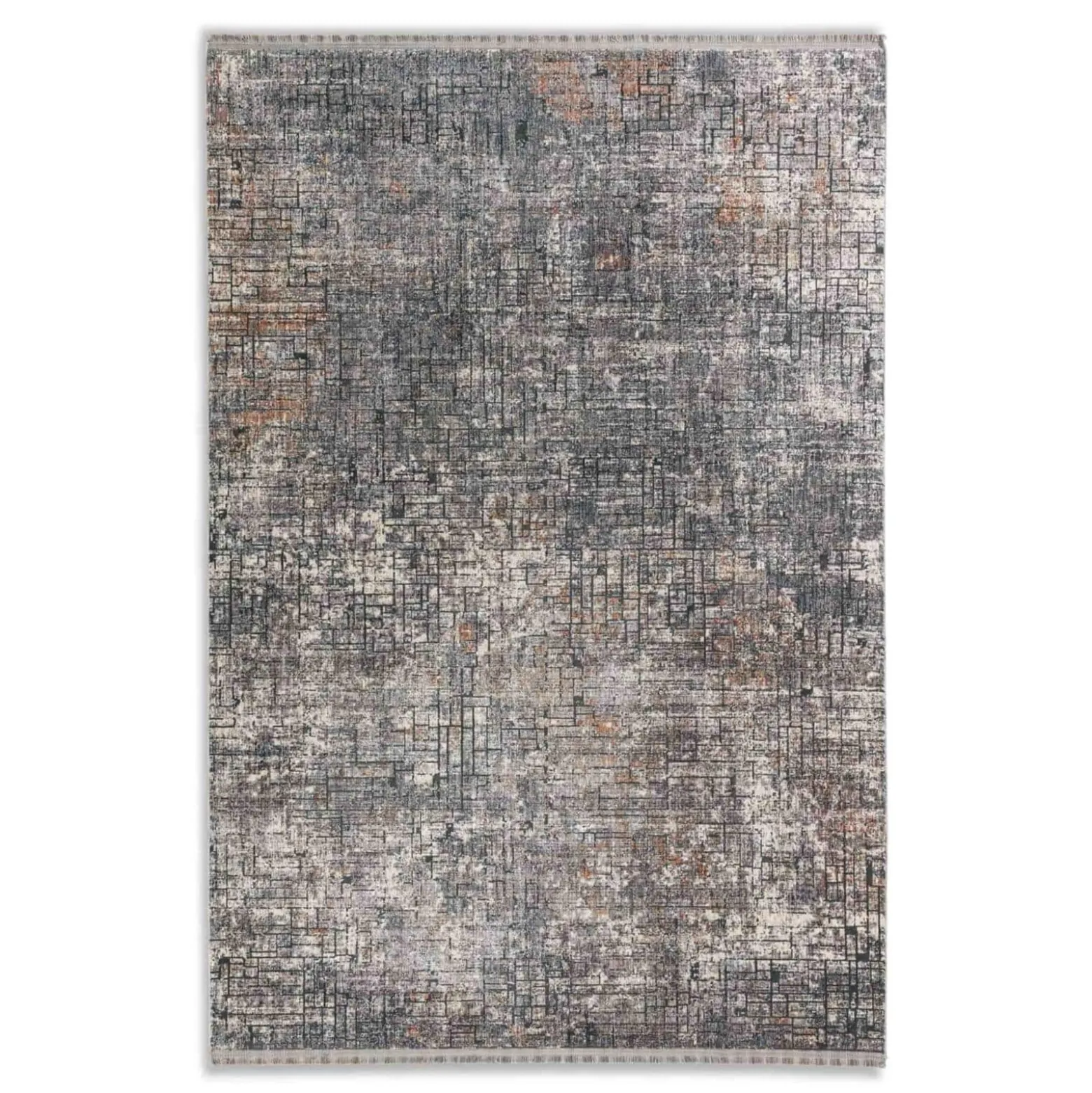 Kurzflor Teppich Shabby Vintage grau beige Astra Sarezzo