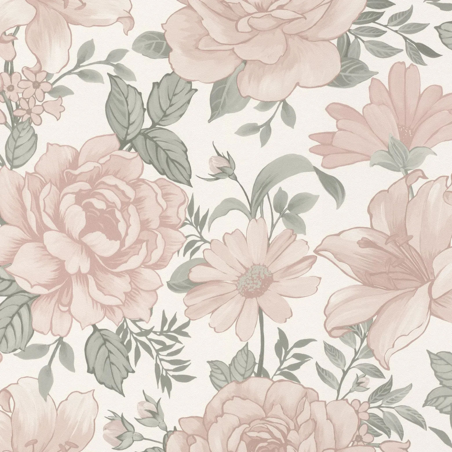 Landhaus Tapete Blumen Beige 252439 Rasch Vlies