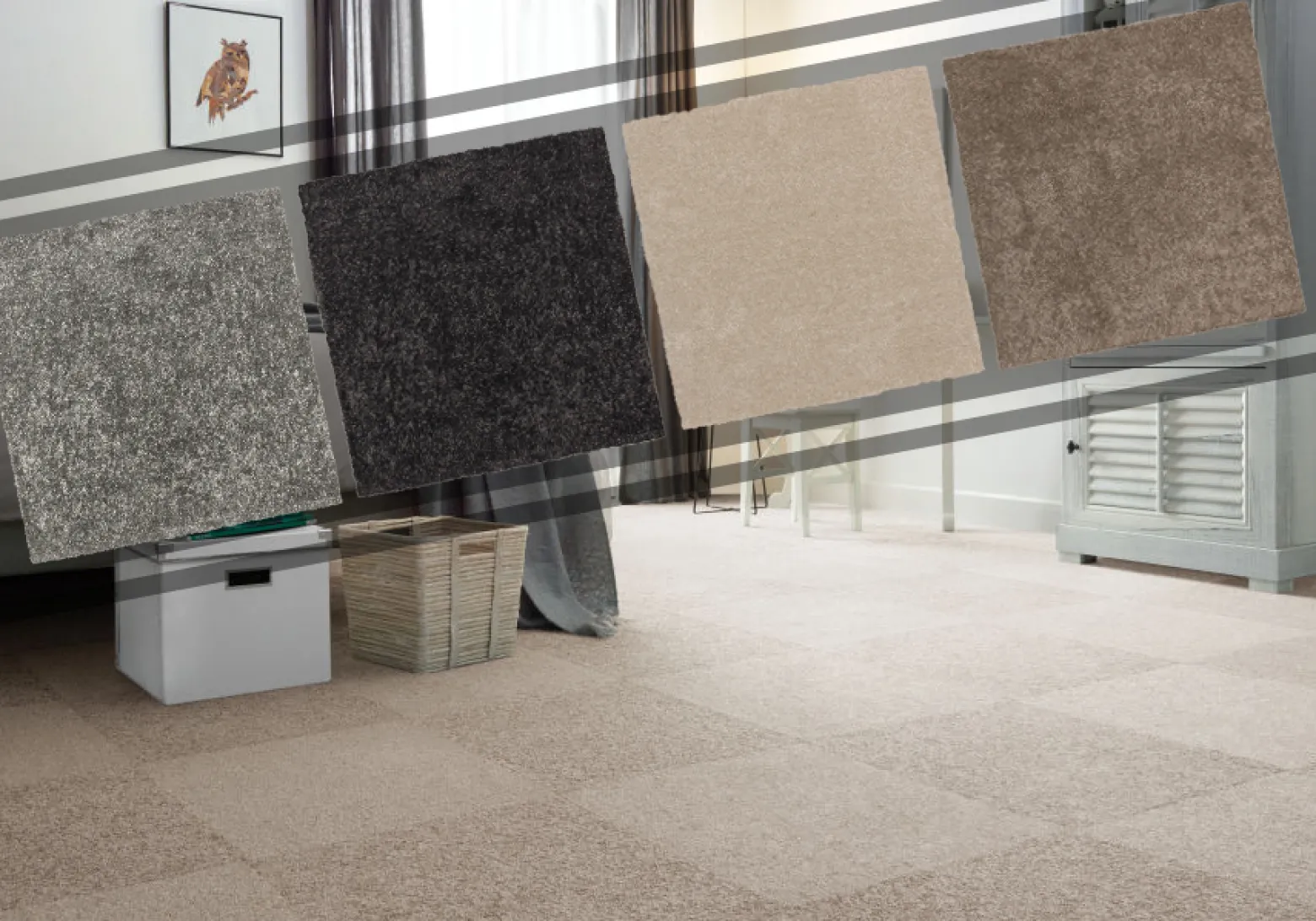 Luxus Qualitäts Teppichfliesen Velours Aristo 50x50