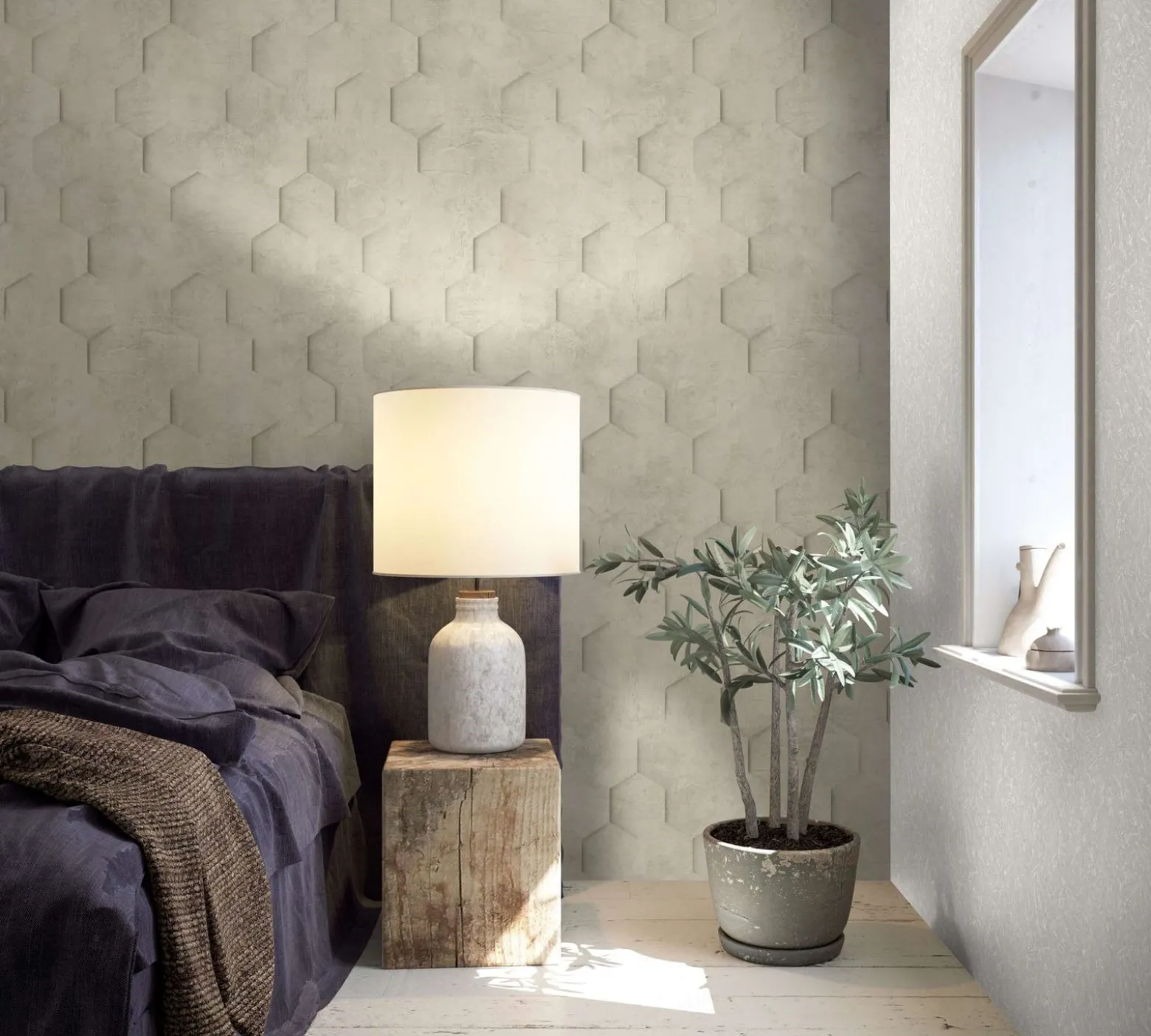 Marburg Vliestapete 34152 Betonoptik Grau Beige