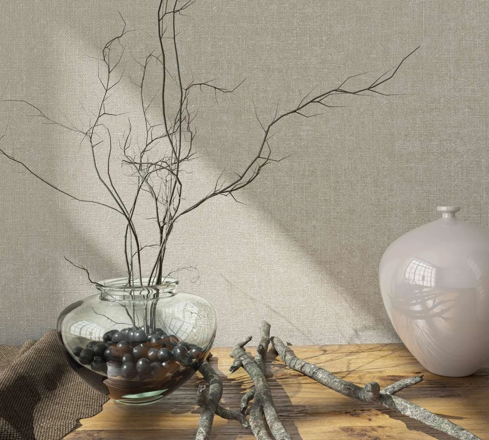 Marburg Vliestapete 34177 Textiloptik Beige Creme