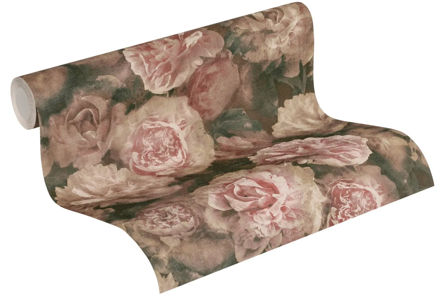 Neue Bude Vliestapete Blumen braun rosa grün 37402-2