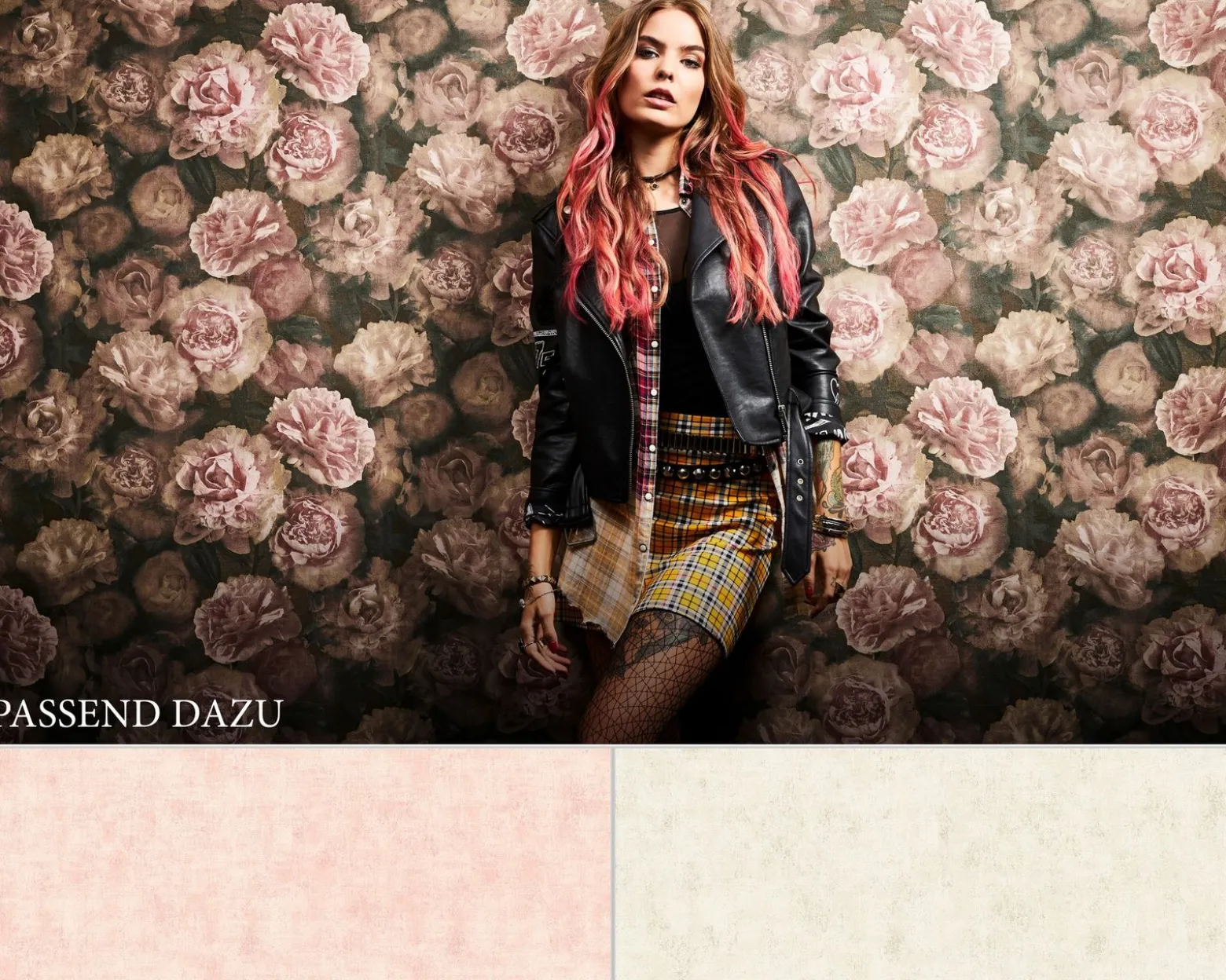 Neue Bude Vliestapete Blumen braun rosa grün 37402-2