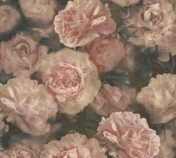 Neue Bude Vliestapete Blumen braun rosa grün 37402-2