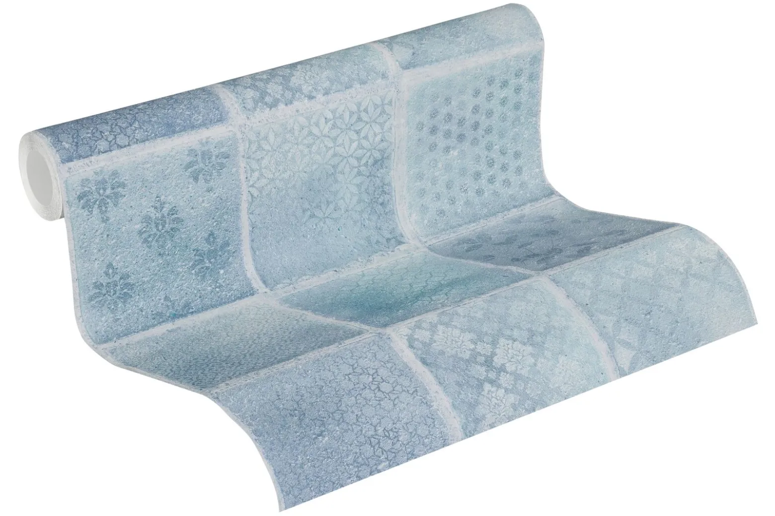 Neue Bude Vliestapete Fliesen blau weiß 37388-2