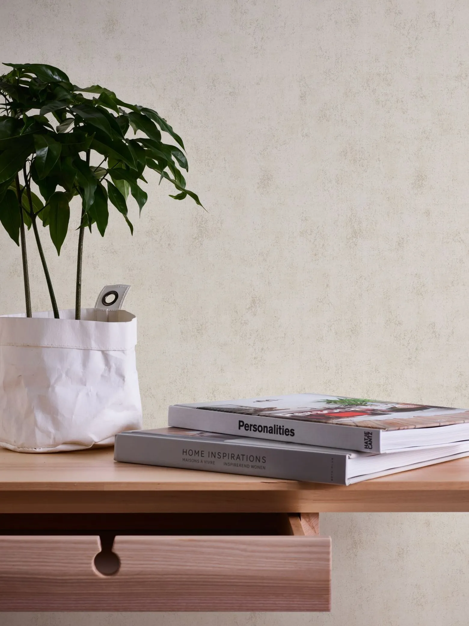 Neue Bude Vliestapete Struktur Uni beige creme 37416-1
