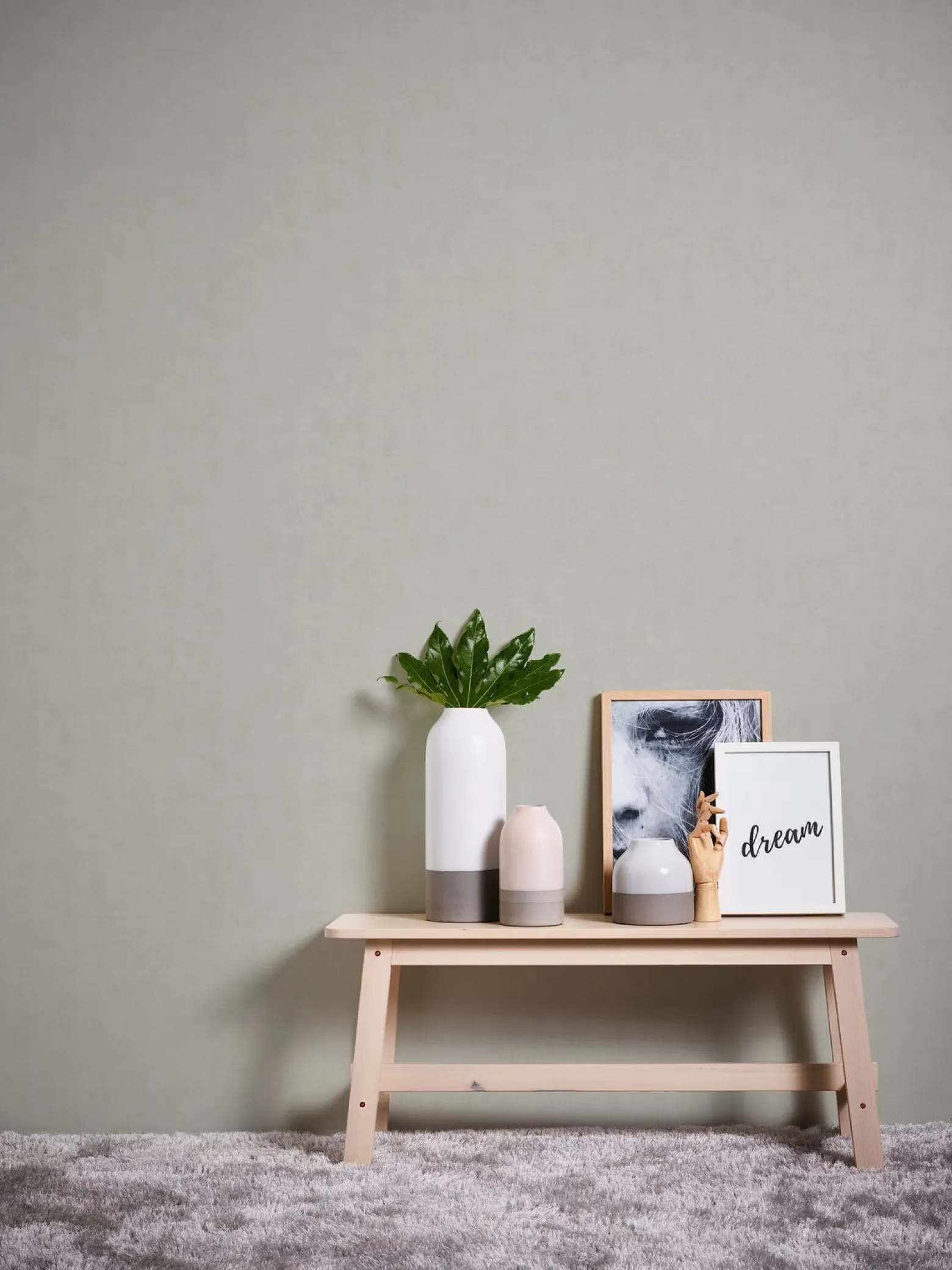 Neue Bude Vliestapete Struktur Uni grau taupe 37416-9