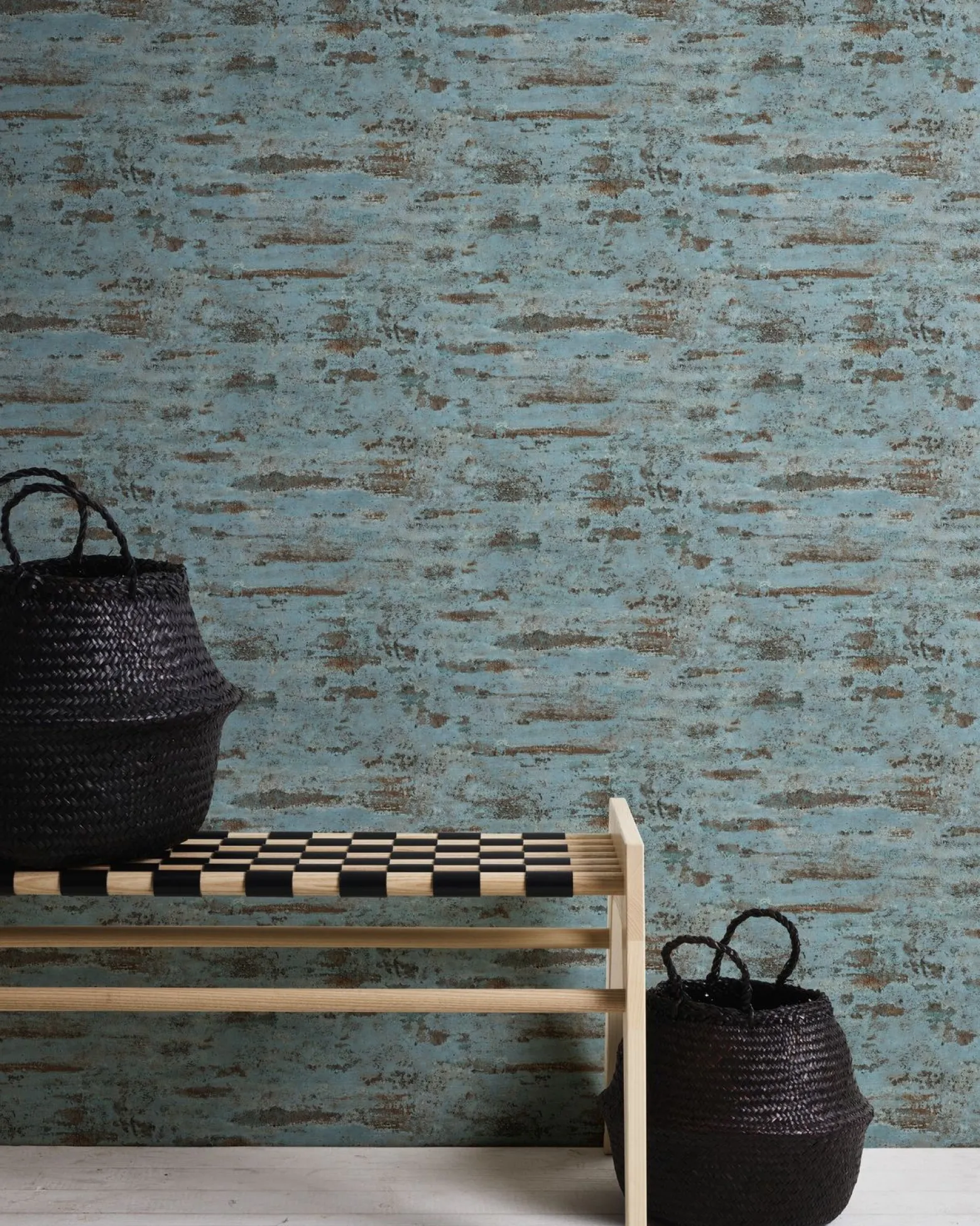 Neue Bude Vliestapete Vintage Mauer blau braun 37415-3