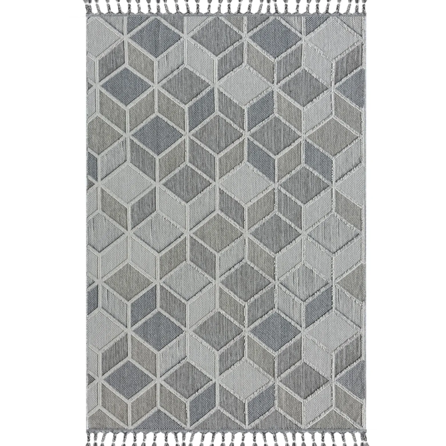Outdoor Teppich Grafik 3D-Optik blau grau Astra Trevi