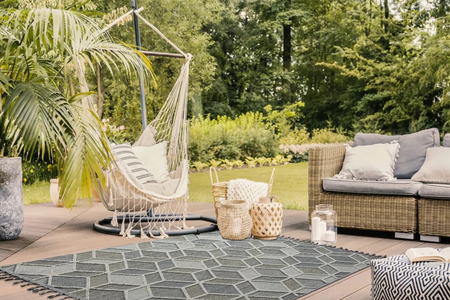 Outdoor Teppich Grafik 3D-Optik blau grau Astra Trevi