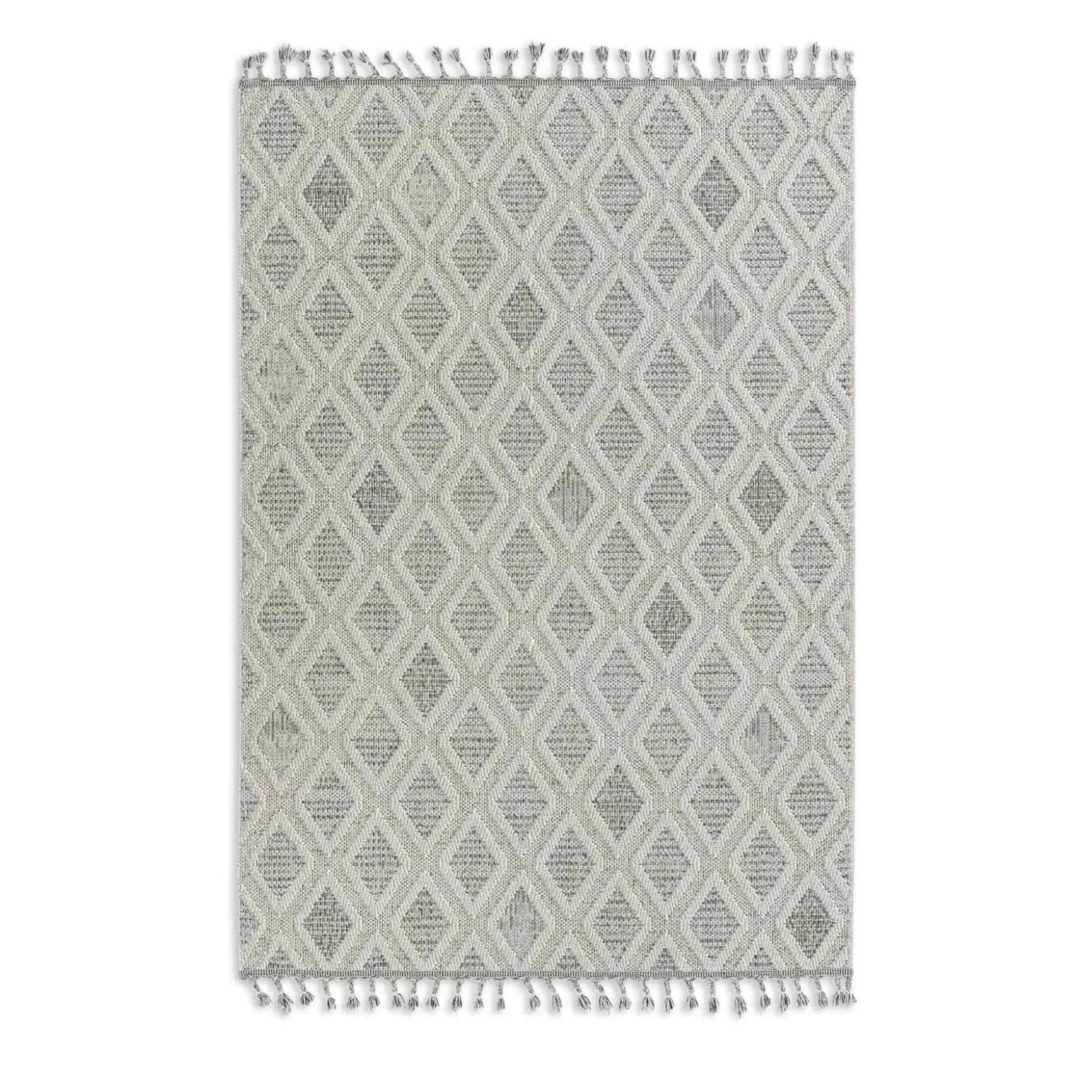 Outdoor Teppich Rauten Modern hellgrau beige Astra Trevi