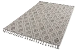 Outdoor Teppich Rauten Modern hellgrau beige Astra Trevi