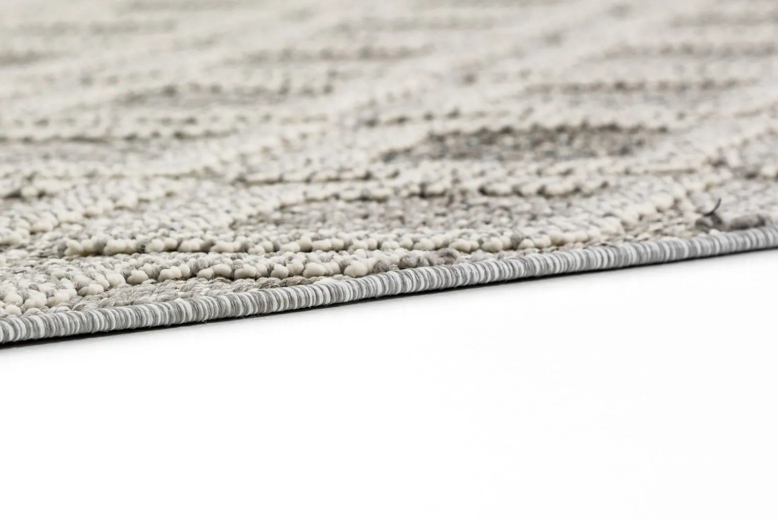 Outdoor Teppich Rauten Modern hellgrau beige Astra Trevi