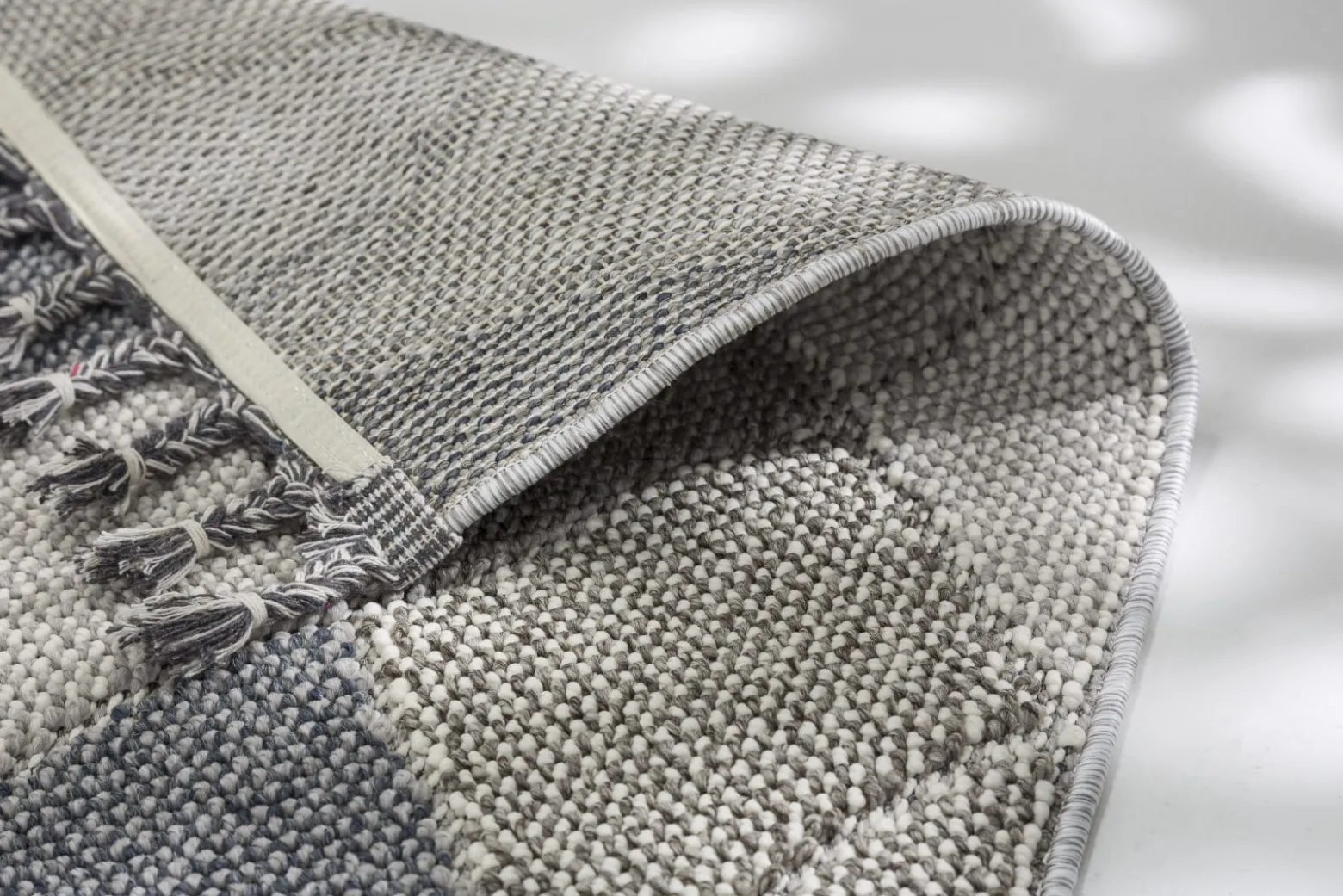 Outdoor Teppich Rauten Muster blau grau Astra Trevi