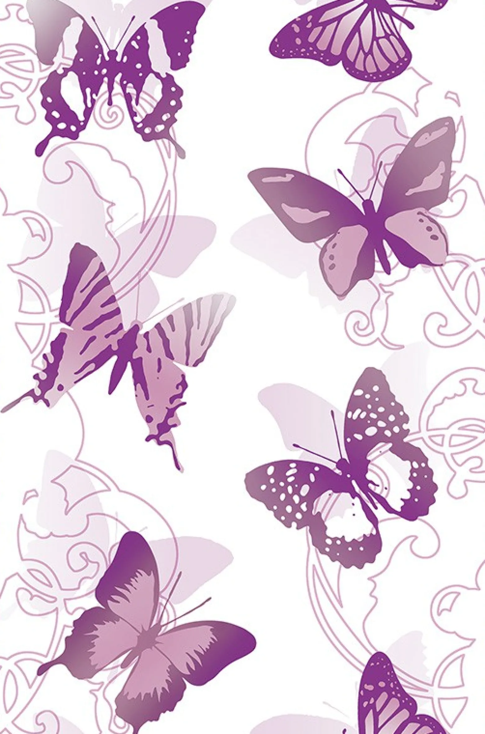 Pop Up Panel 35x250cm selbstklebend Schmetterlinge lila