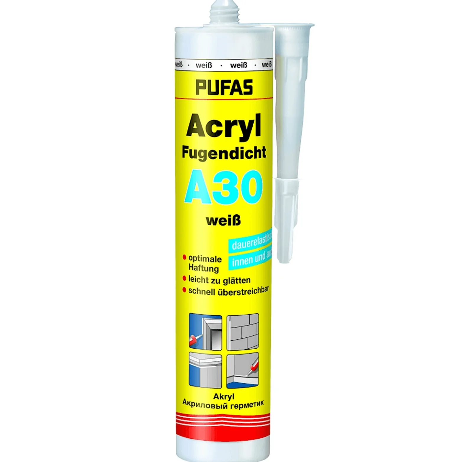Pufas Acryl-Fugendicht A30 Dichtstoff weiß 310 ml