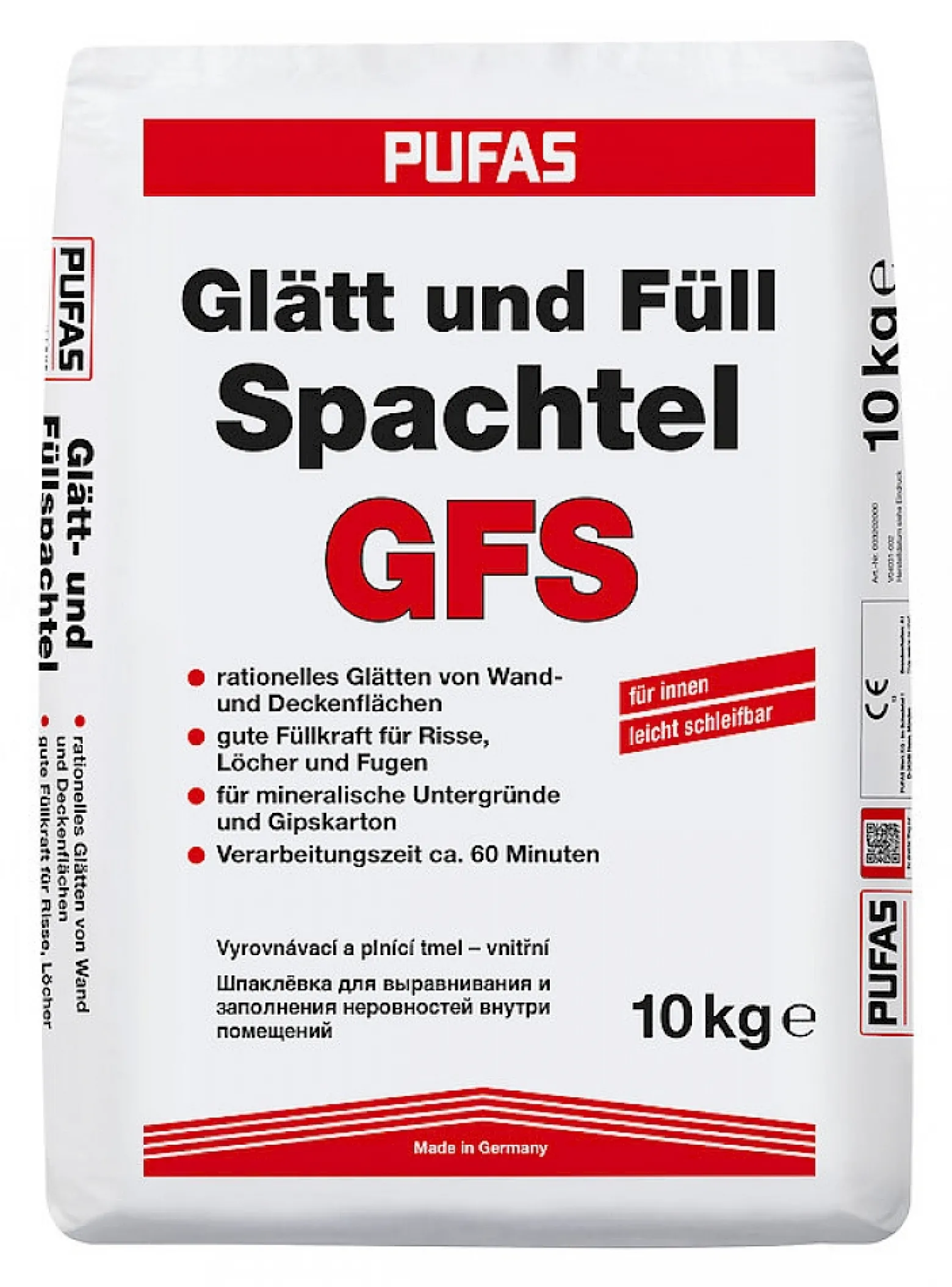 Pufas Glätt- und Füllspachtel GFS Innenspachtel 10 kg