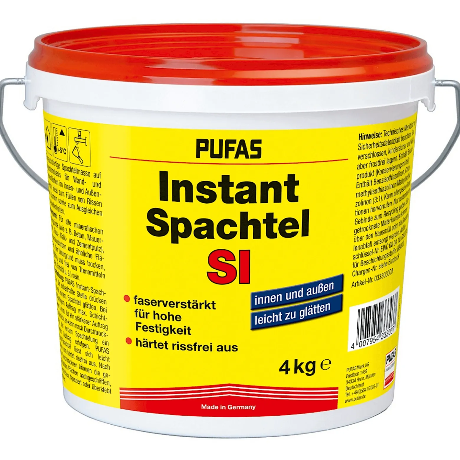 PUFAS Instant-Spachtel SI Filler gebrauchsfertig 4 kg