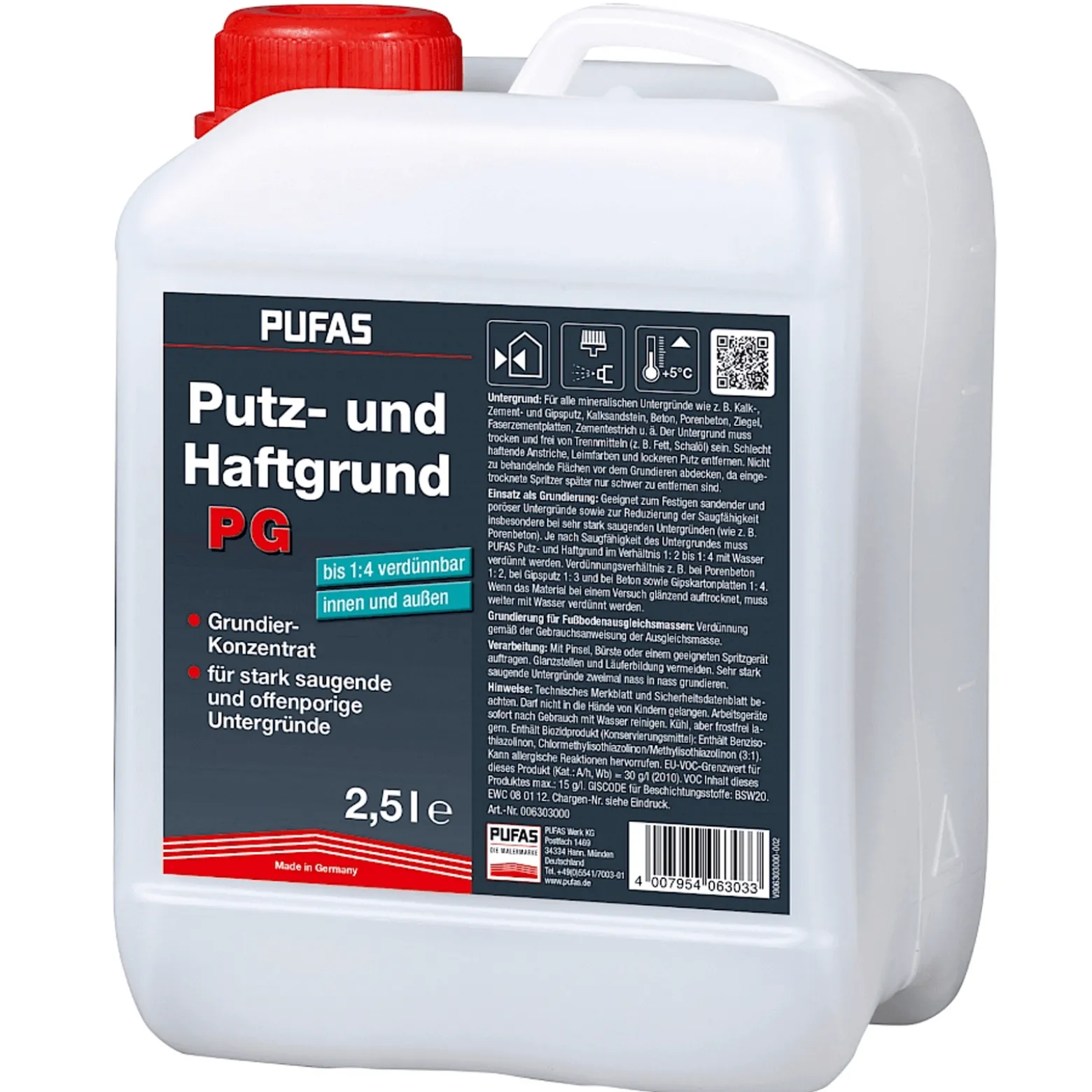 PUFAS Putz- und Haftgrund PG Grundierkonzentrat 2,5 L