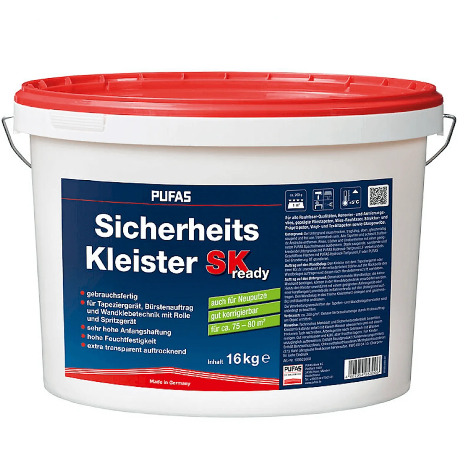 PUFAS Sicherheits-Kleister SK ready Tapetenkleister 16 kg