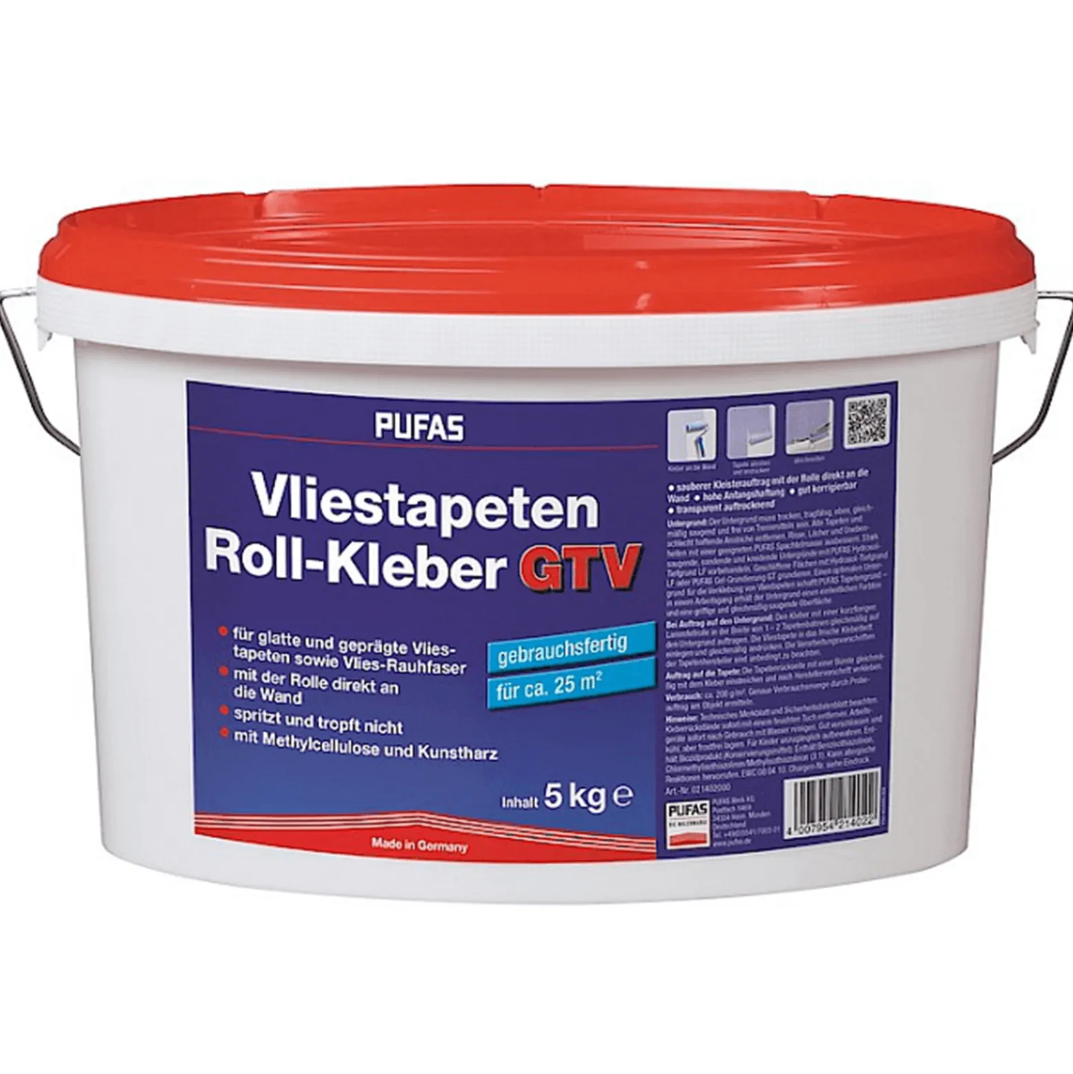 PUFAS Vliestapeten Roll-Kleber GTV Wandklebetechnik 5kg