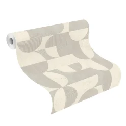 Rasch Concrete Tapete Beton Grafik Creme Grau 521313