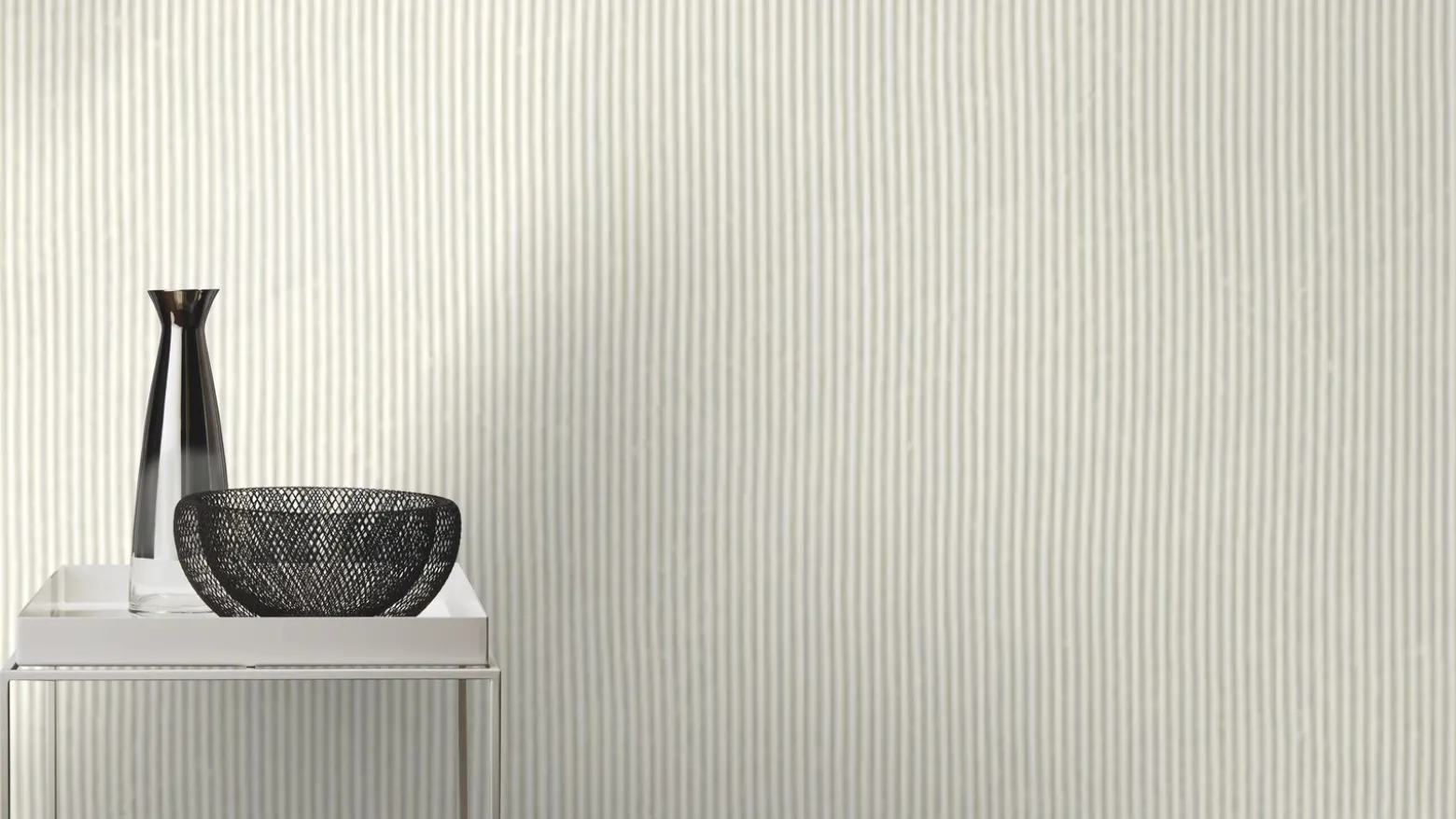 Rasch Concrete Tapete Uni Linien Cremeweiß 521443