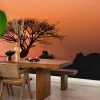 Rasch Fototapete Vlies Baum Afrika Orange Sonne 363647