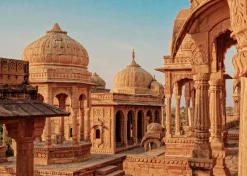 Rasch Fototapete Vlies Tempel Indisch Braun Blau 363517
