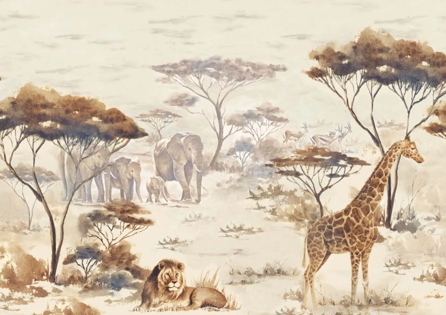 Rasch Fototapete Vlies Tiere Afrika Beige Braun 363661