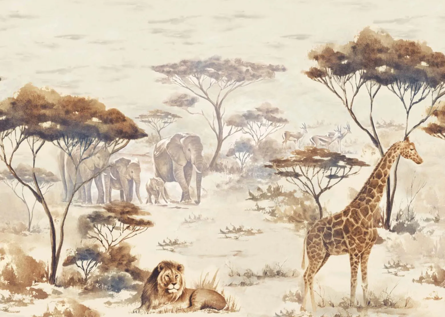 Rasch Fototapete Vlies Tiere Afrika Beige Braun 363678