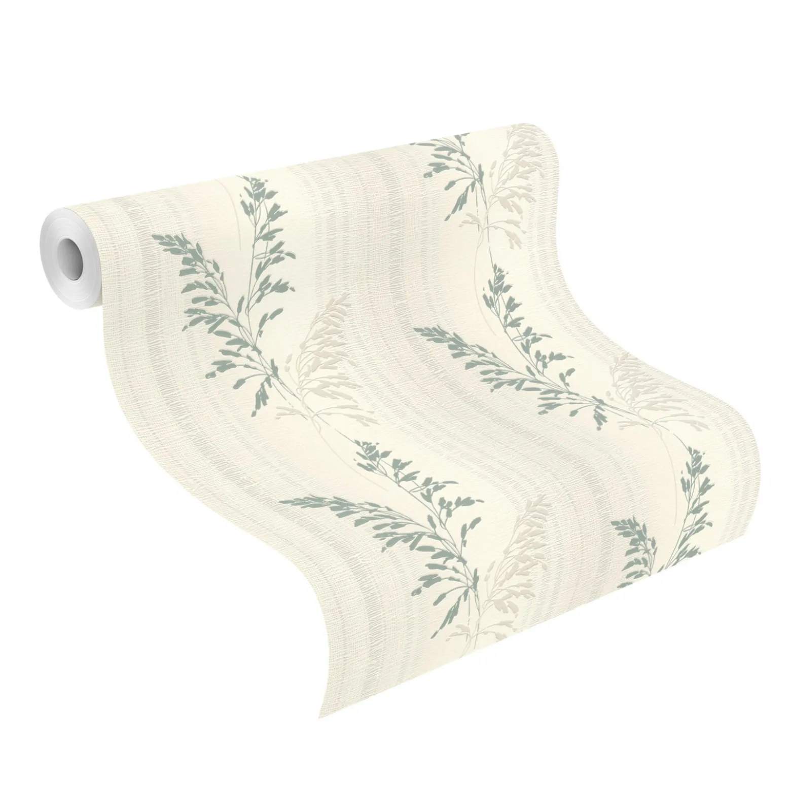 Rasch Vliestapete Blätter Streifen Beige Grün 651003