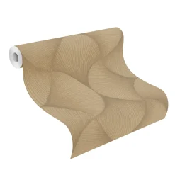 Rasch Vliestapete Fächer Grafik Gold Metallic 608243