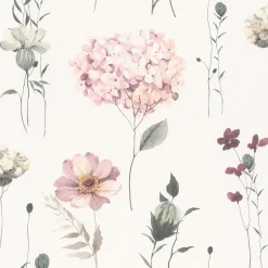 Rasch Vliestapete Floral Blumen Weiß Rosa Grün 300642