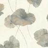 Rasch Vliestapete Floral Seerose blau-grau weiß 458220