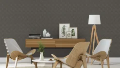 Rasch Vliestapete Grafik Anthrazit Metallic 608168