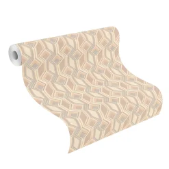 Rasch Vliestapete Grafik 3D-Optik Beige Braun 746518