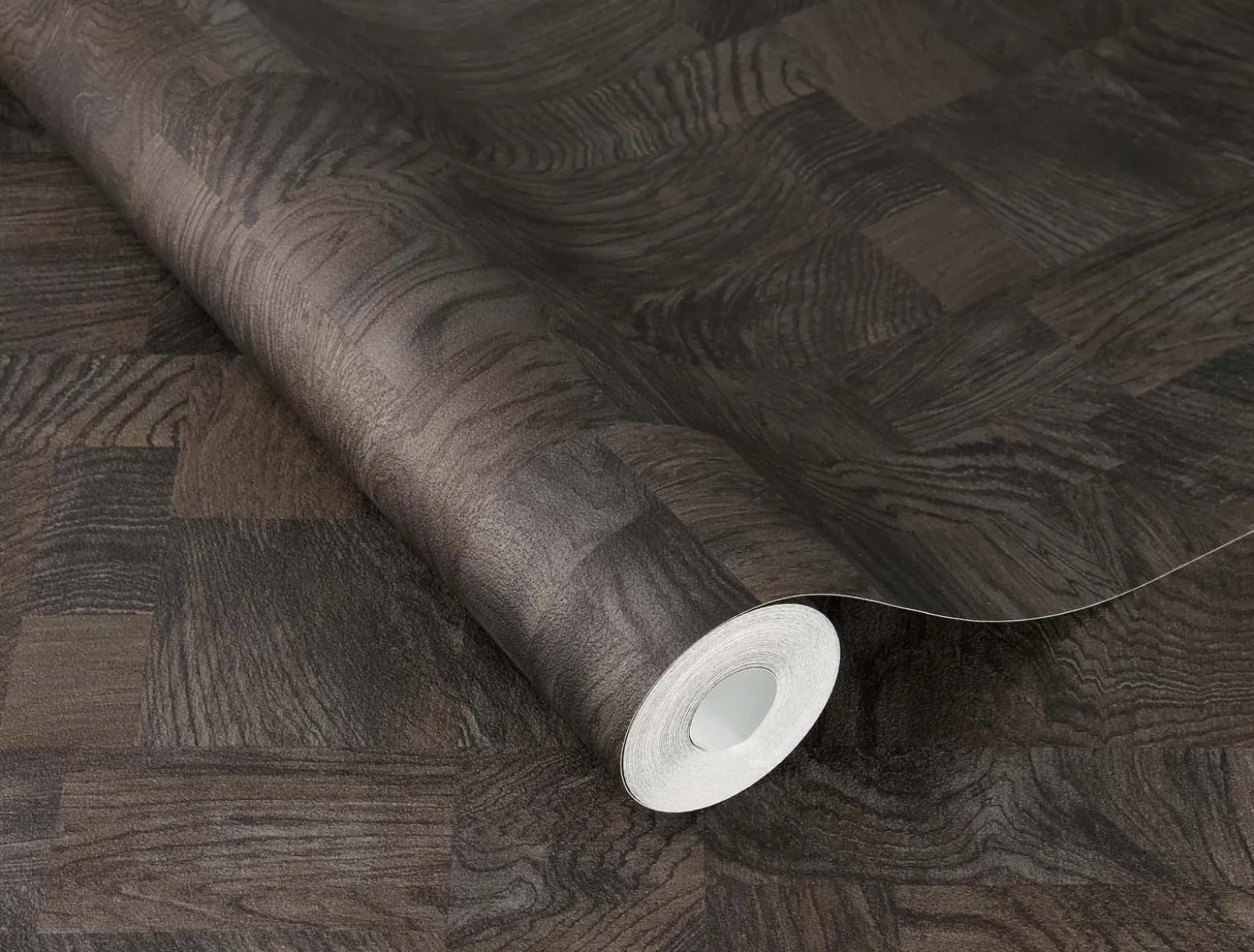 Rasch Vliestapete Holzoptik Mosaik Schwarz 751666