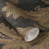 Rasch Vliestapete Ornamente Schwarz Gold Metallic 746464
